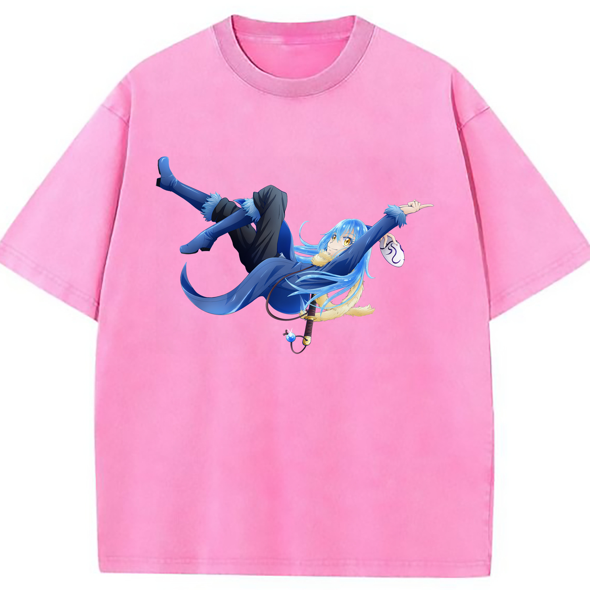 （画像用） 転スラ Regarding Reincarnated to Slime 綿100% ヴィンテージ風 半袖Tシャツ（フロントプリント）